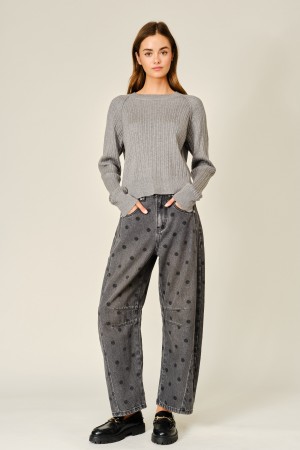 AJP6745<br/>DOT DENIM BARREL PANTS